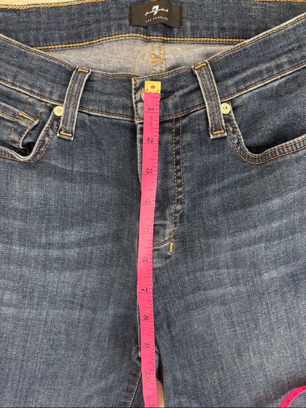 7 For All Mankind Indigo Flare Dojo - Picture 3 of 7